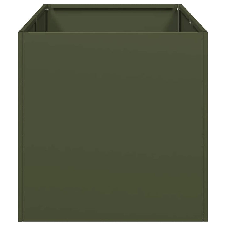 plantekasse 40x80x40 cm koldvalset stål olivengrøn