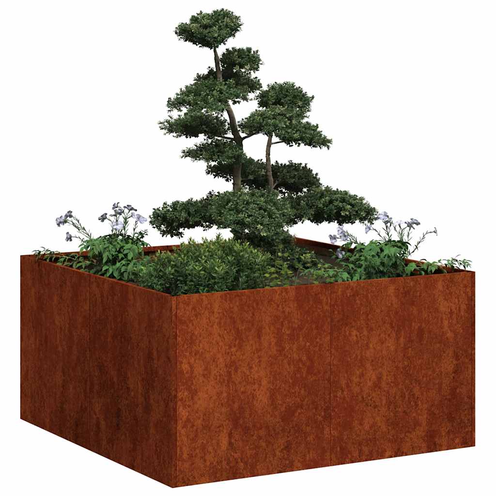 plantekasse rustfarvet 80x80x40 cm forvitringsstål