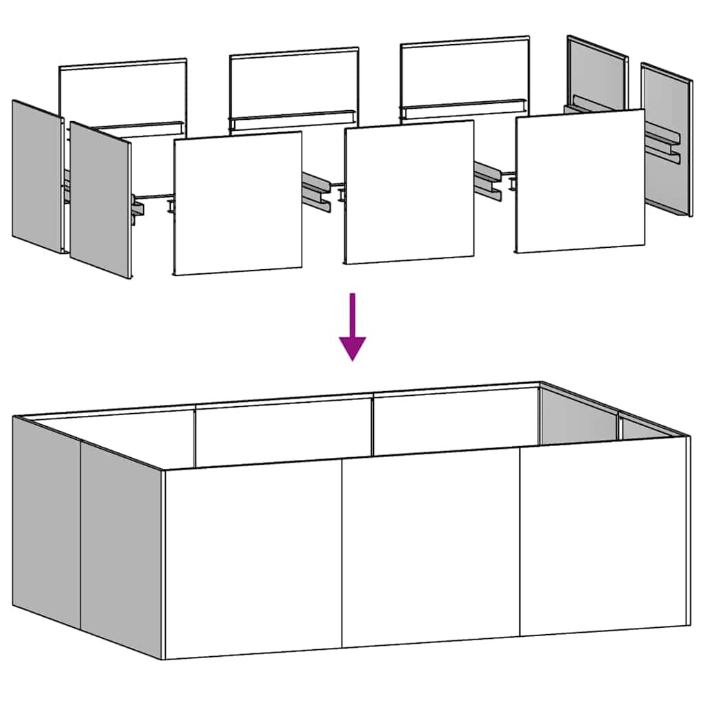plantekasse 120x80x40 cm stål hvid