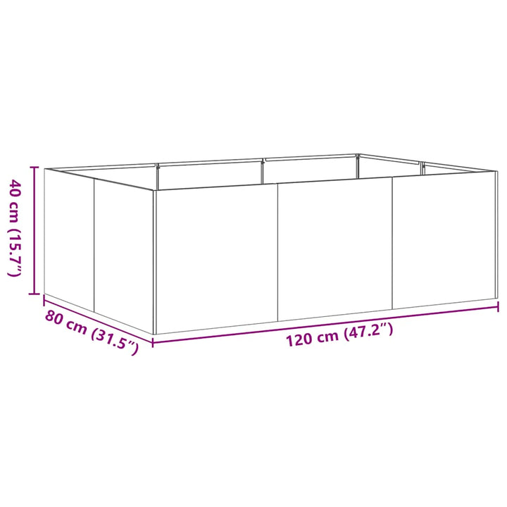 plantekasse 120x80x40 cm stål hvid
