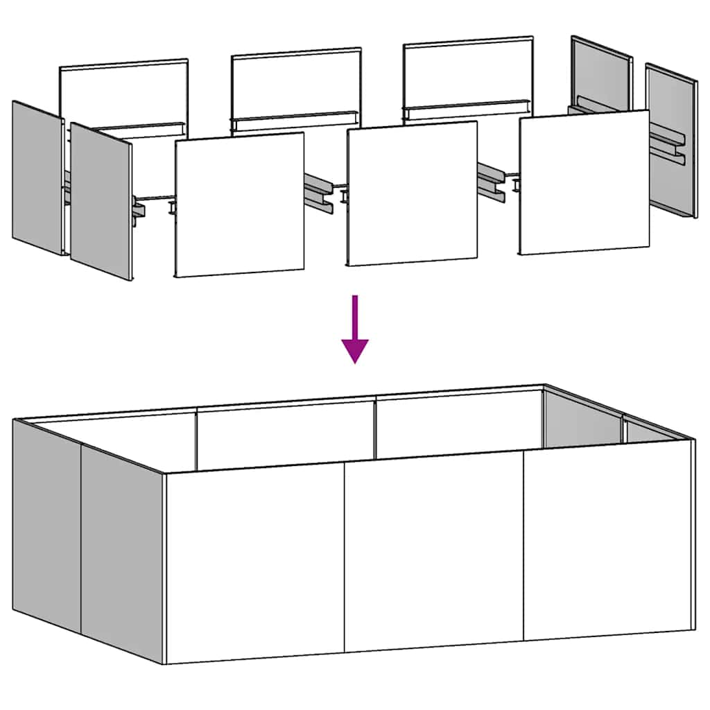 plantekasse 120x80x40 cm stål antracitgrå