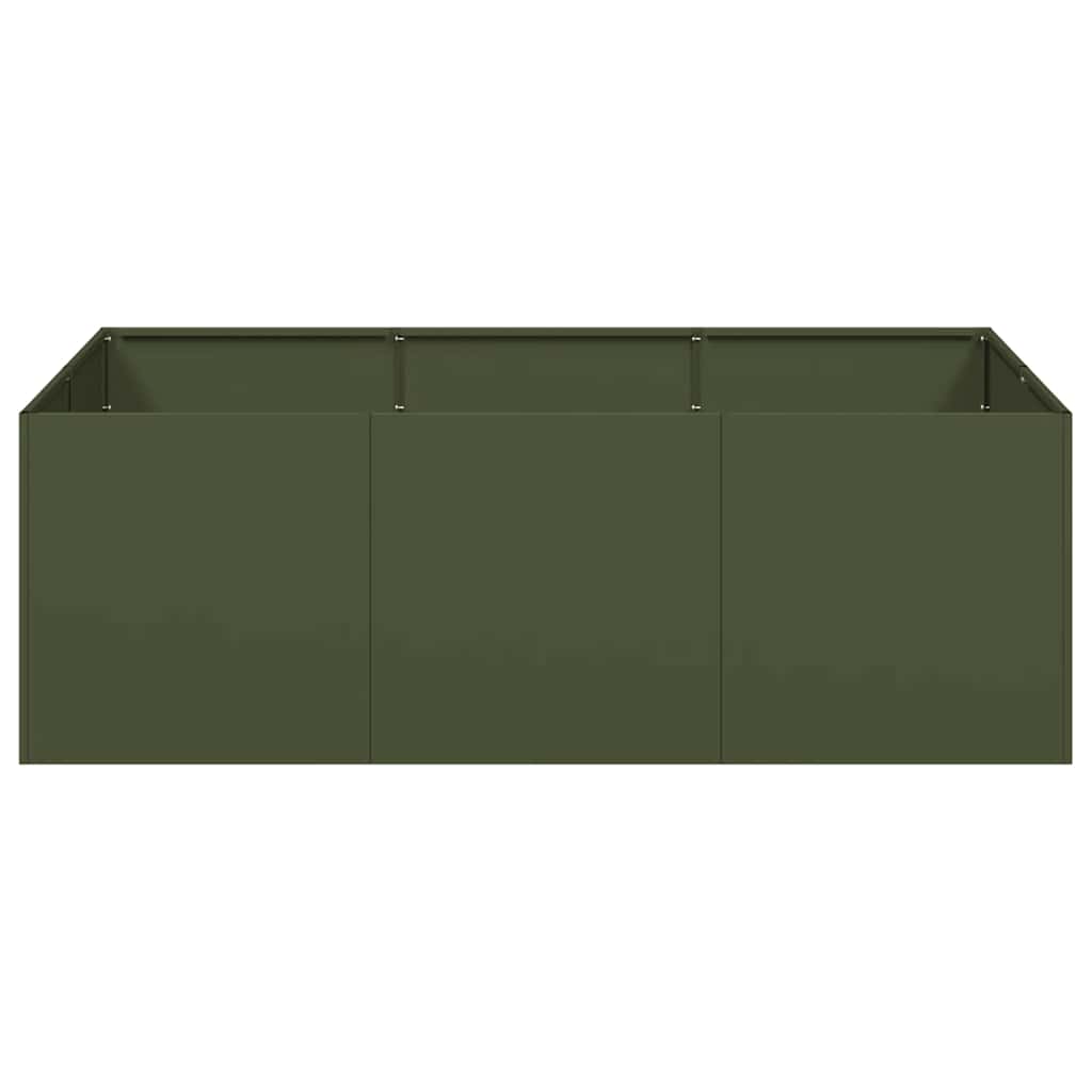 plantekasse 120x80x40 cm stål olivengrøn