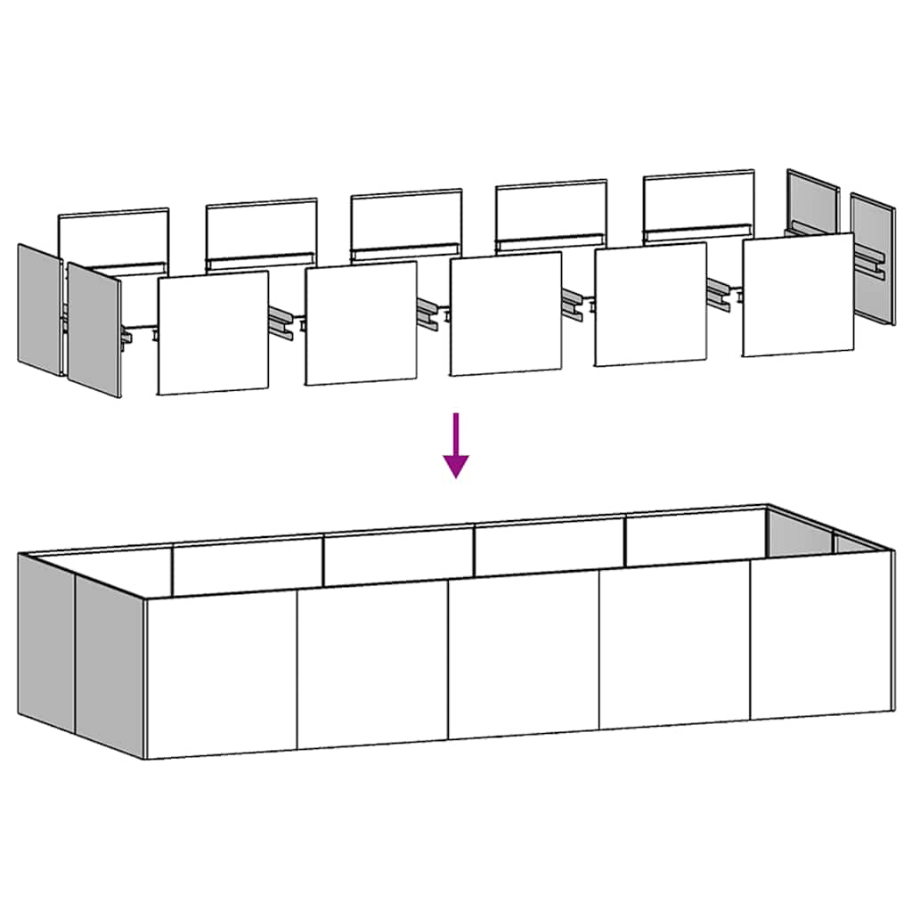 plantekasse 200x80x40 cm stål hvid