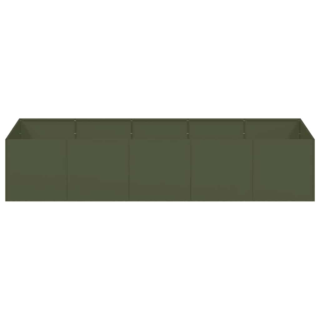 plantekasse 200x80x40 cm stål olivengrøn