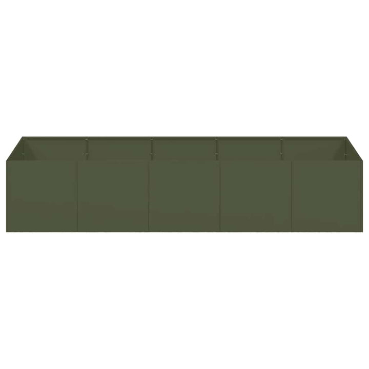 plantekasse 200x80x40 cm stål olivengrøn