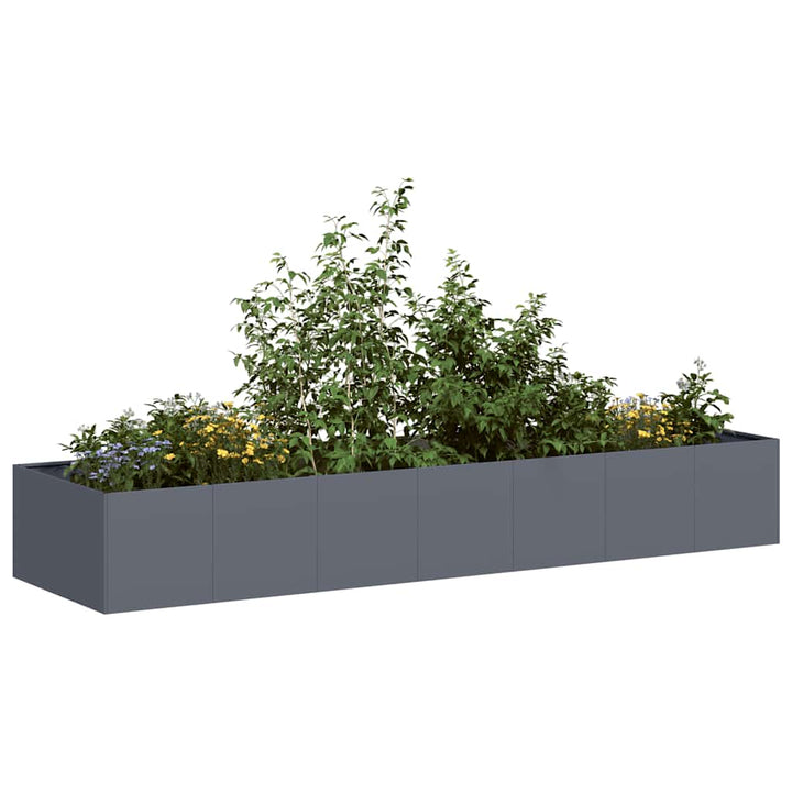 plantekasse 280x80x40 cm stål antracitgrå
