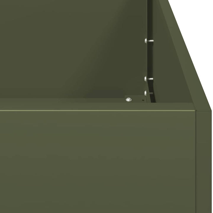 plantekasse 280x80x40 cm stål olivengrøn