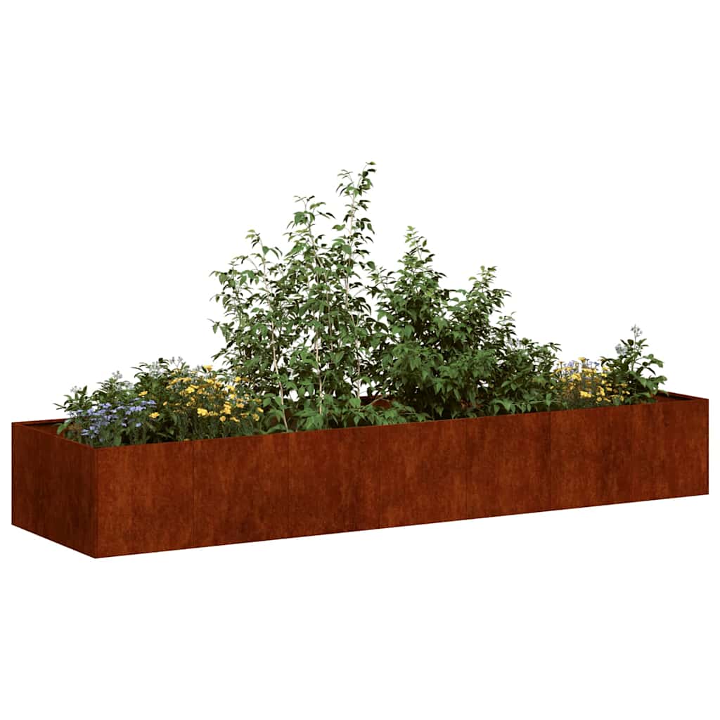 plantekasse rustfarvet 280x80x40 cm forvitringsstål