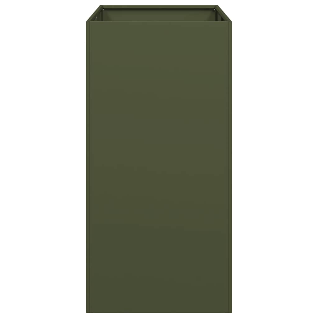 plantekasse 40x80x80 cm stål olivengrøn