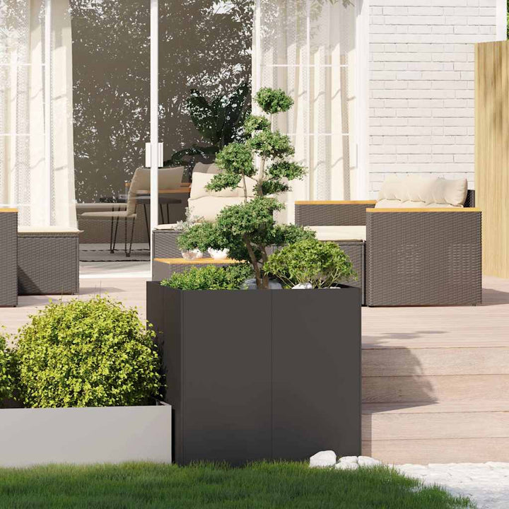 plantekasse 80x80x80 cm stål sort
