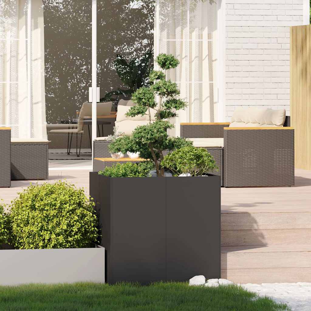plantekasse 80x80x80 cm stål sort