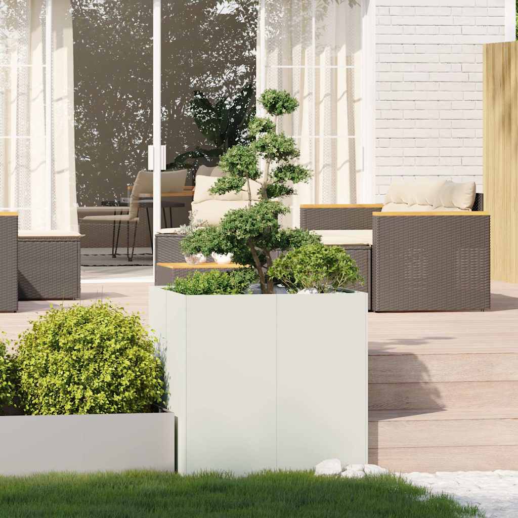 plantekasse 80x80x80 cm stål hvid