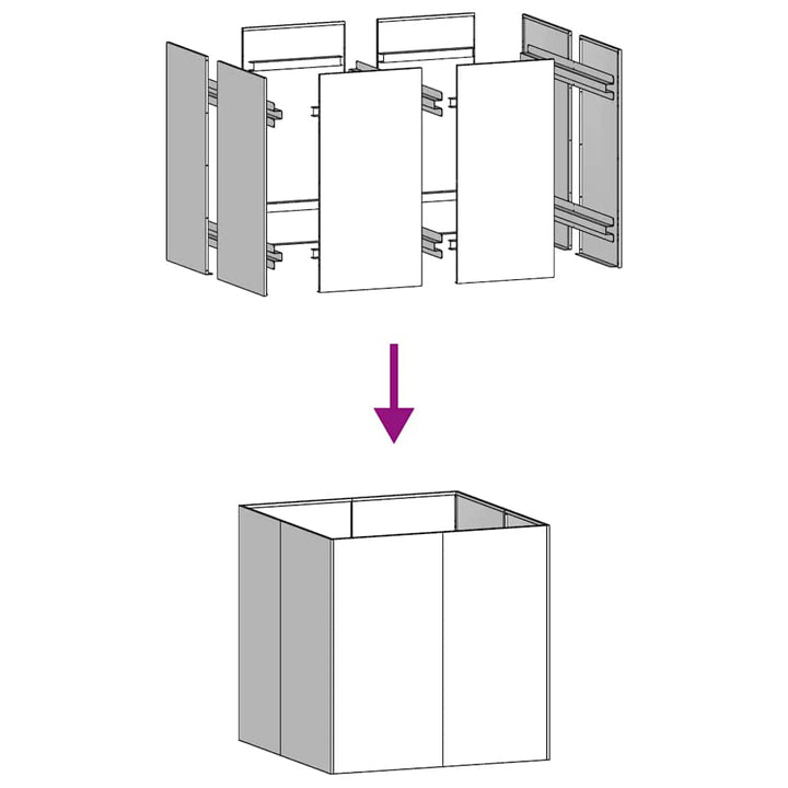 plantekasse 80x80x80 cm stål hvid