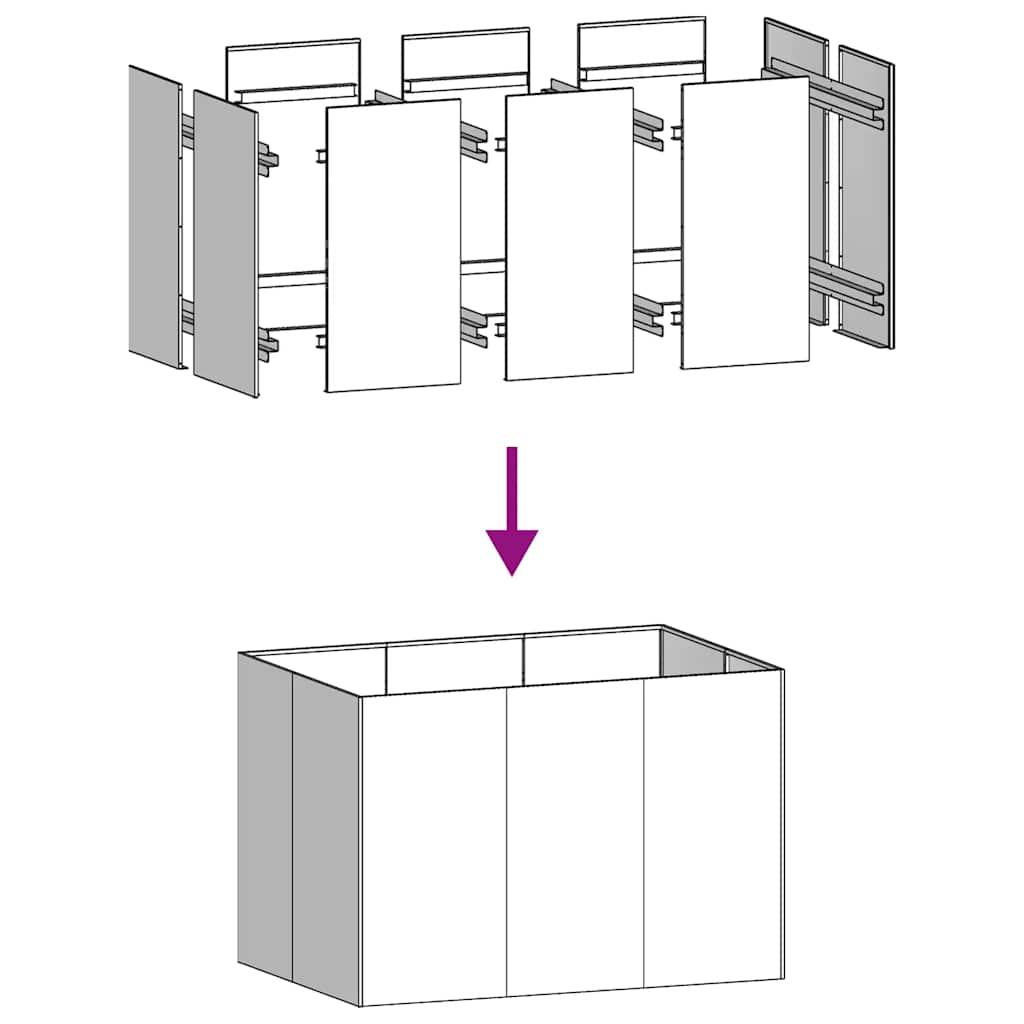 plantekasse 120x80x80 cm stål sort