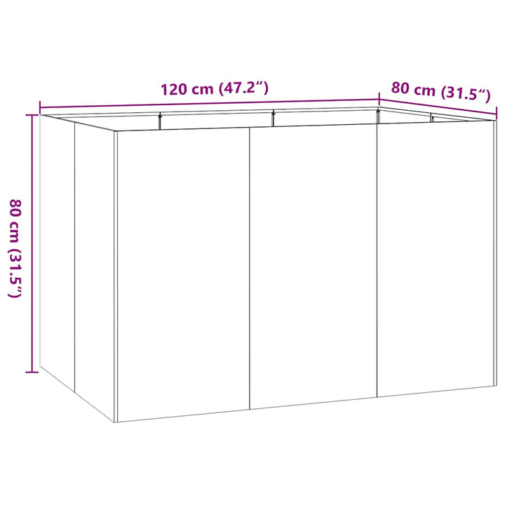 plantekasse 120x80x80 cm stål sort