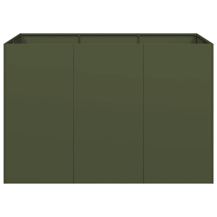 plantekasse 120x80x80 cm stål olivengrøn