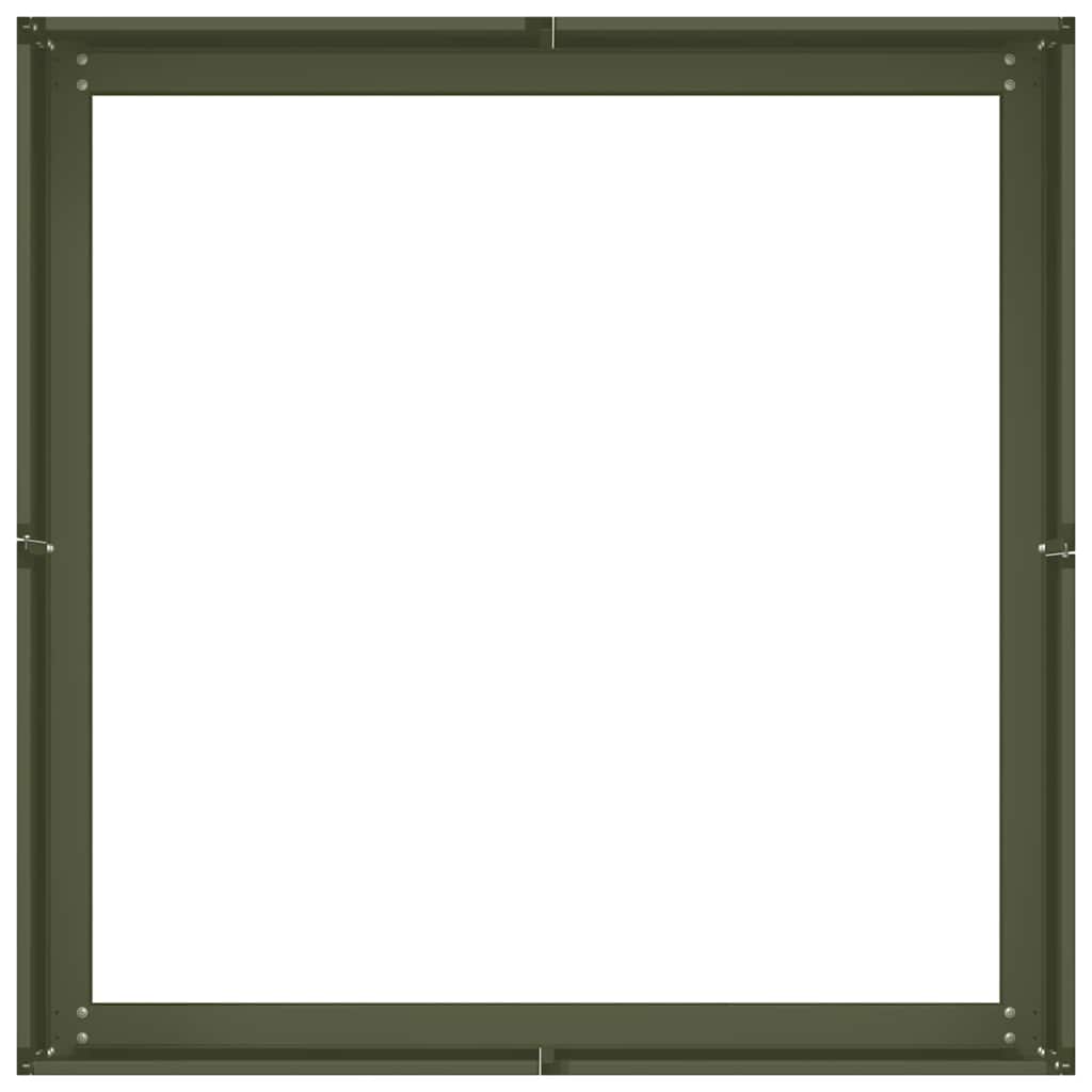 plantekasse 80x80x30 cm stål olivengrøn