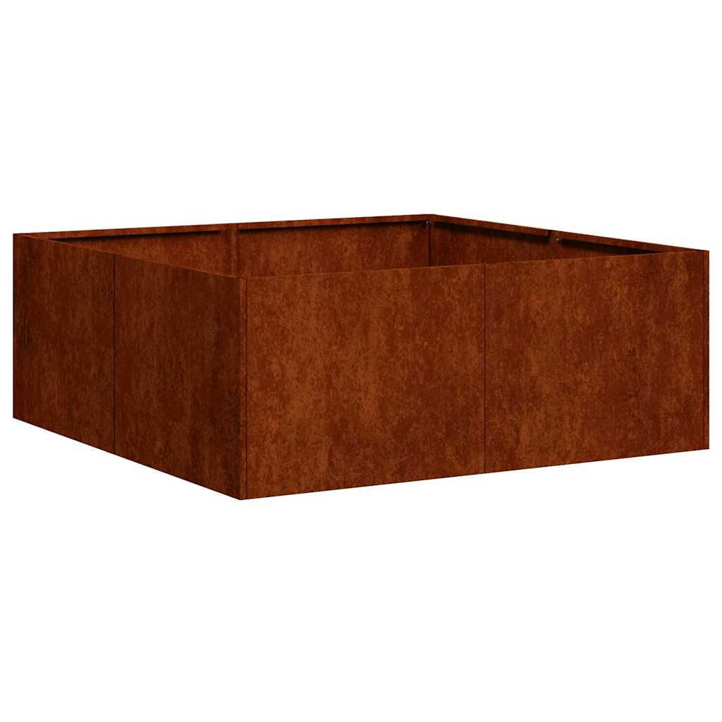 plantekasse rustfarvet 80x80x30 cm forvitringsstål