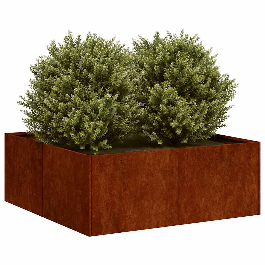 plantekasse rustfarvet 80x80x30 cm forvitringsstål