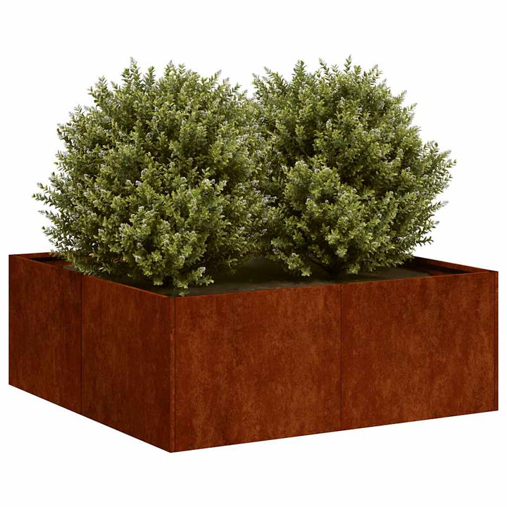 plantekasse rustfarvet 80x80x30 cm forvitringsstål
