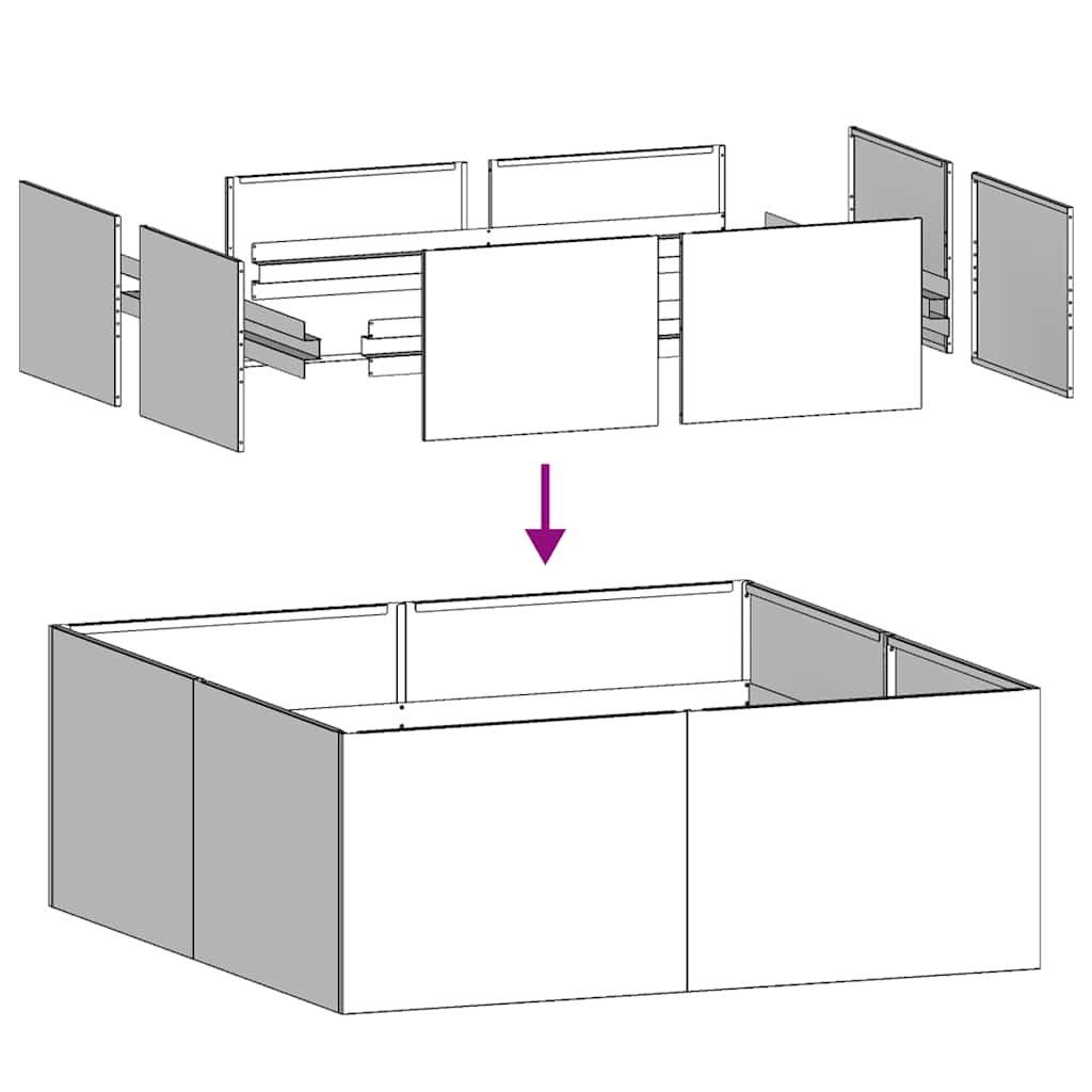 plantekasse 100x100x30 cm stål hvid