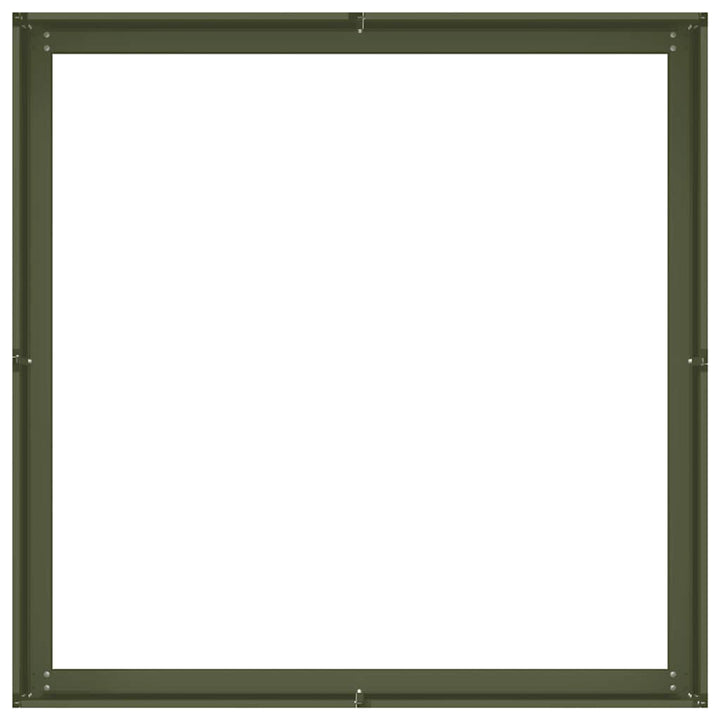 plantekasse 100x100x30 cm stål olivengrøn