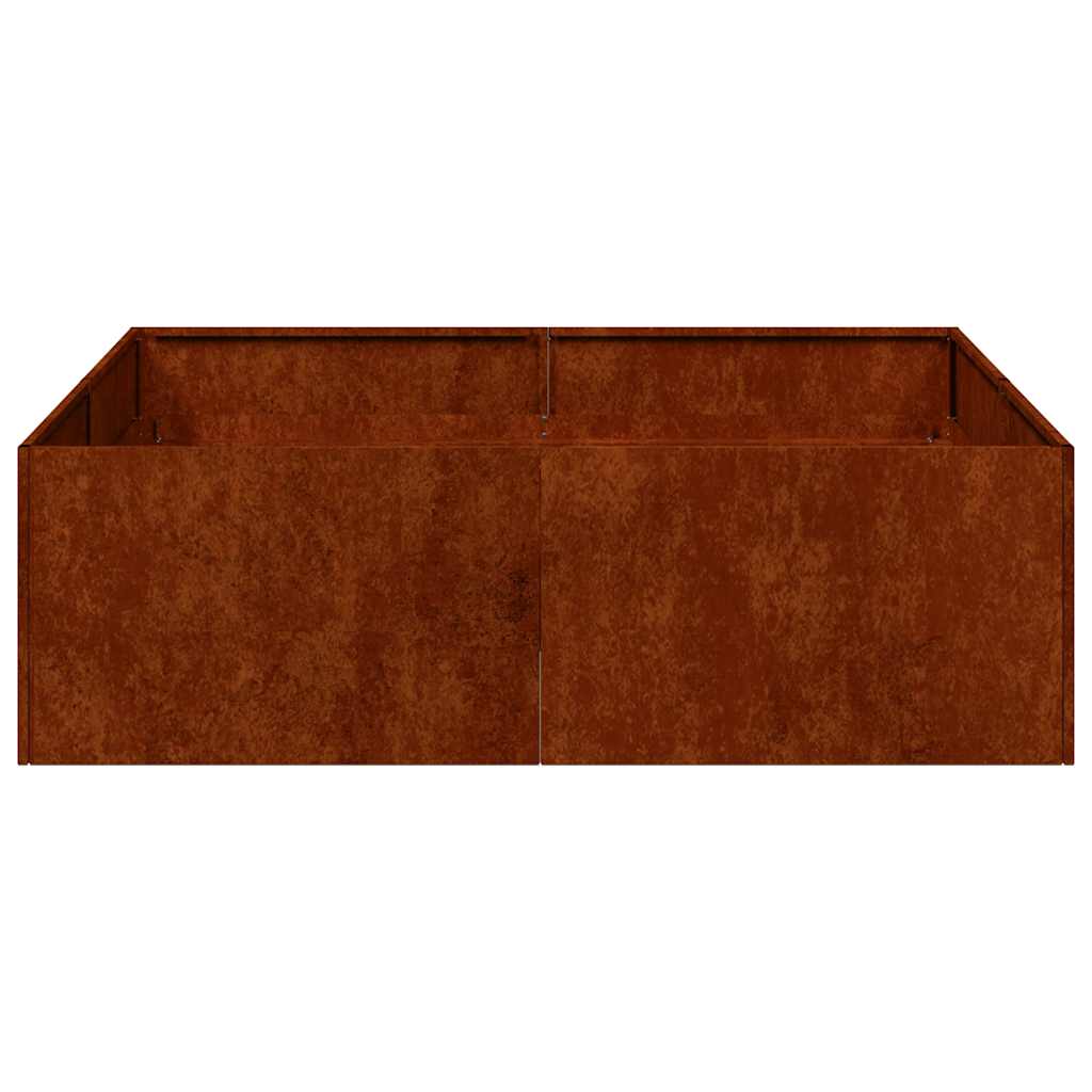 plantekasse rustfarvet 100x100x30 cm forvitringsstål