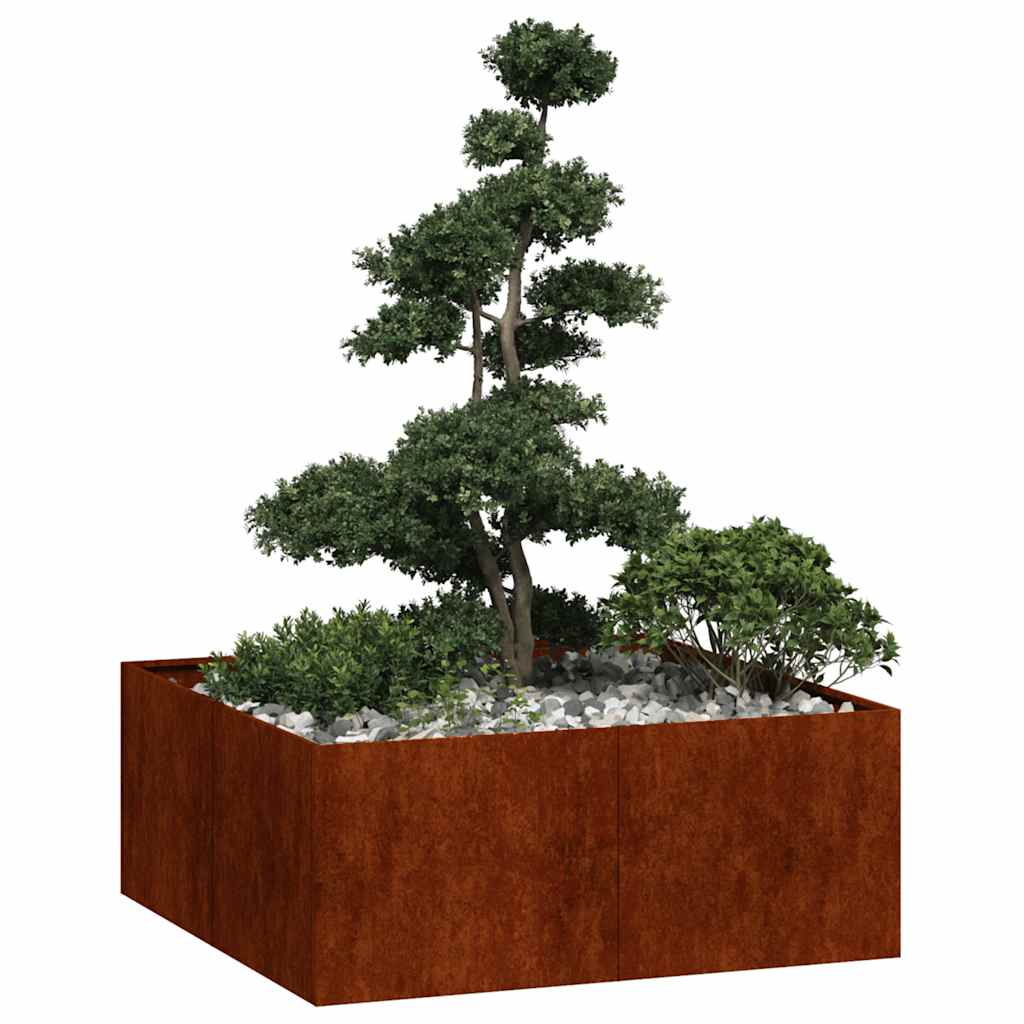 plantekasse rustfarvet 100x100x40 cm forvitringsstål
