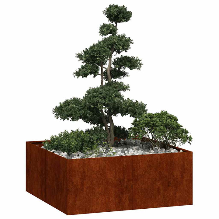 plantekasse rustfarvet 100x100x40 cm forvitringsstål