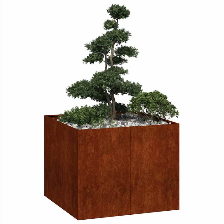 plantekasse rustfarvet 100x100x80 cm forvitringsstål