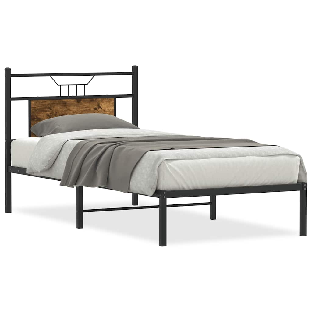 sengeramme 80x200 cm uden madras konstrueret træ røget eg