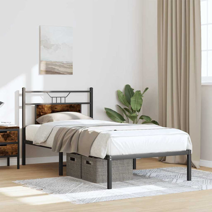 sengeramme 90x190 cm uden madras konstrueret træ røget eg