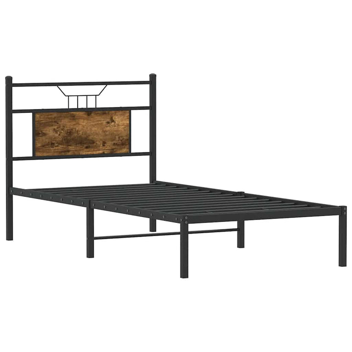 sengeramme 90x190 cm uden madras konstrueret træ røget eg