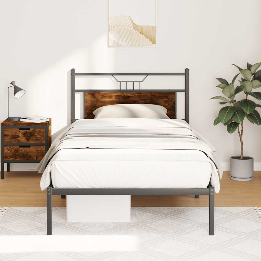 sengeramme 100x200 cm uden madras konstrueret træ røget eg