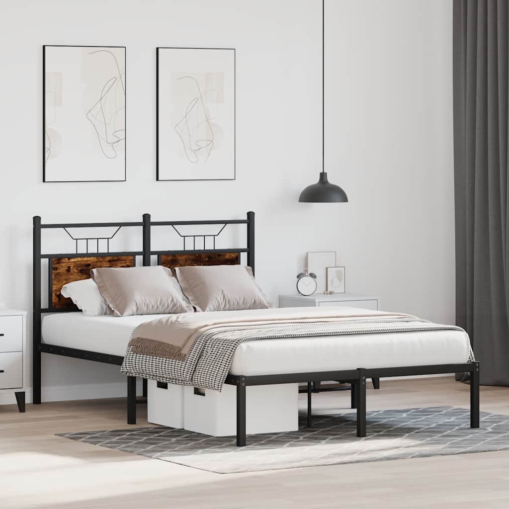 sengeramme 120x190 cm uden madras konstrueret træ røget eg