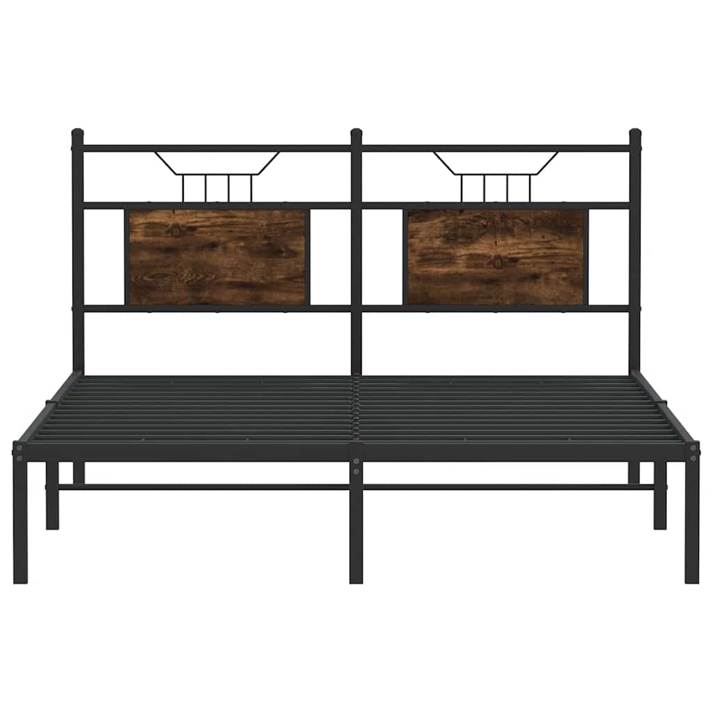 sengeramme 137x190 cm uden madras konstrueret træ røget eg