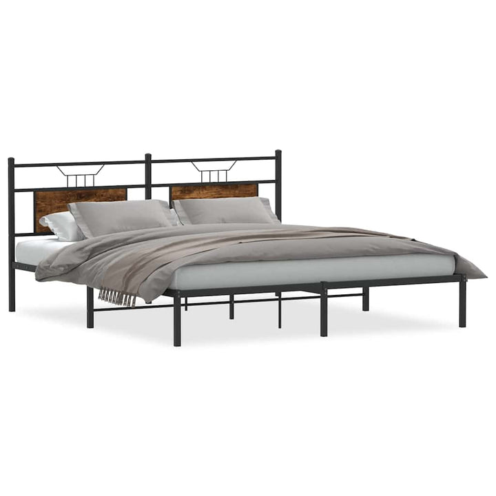 sengeramme uden madras 183x203 cm konstrueret træ røget eg