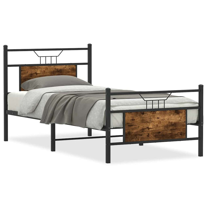 sengeramme 80x200 cm uden madras konstrueret træ røget eg