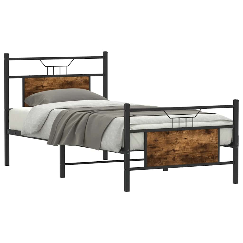 sengeramme 80x200 cm uden madras konstrueret træ røget eg