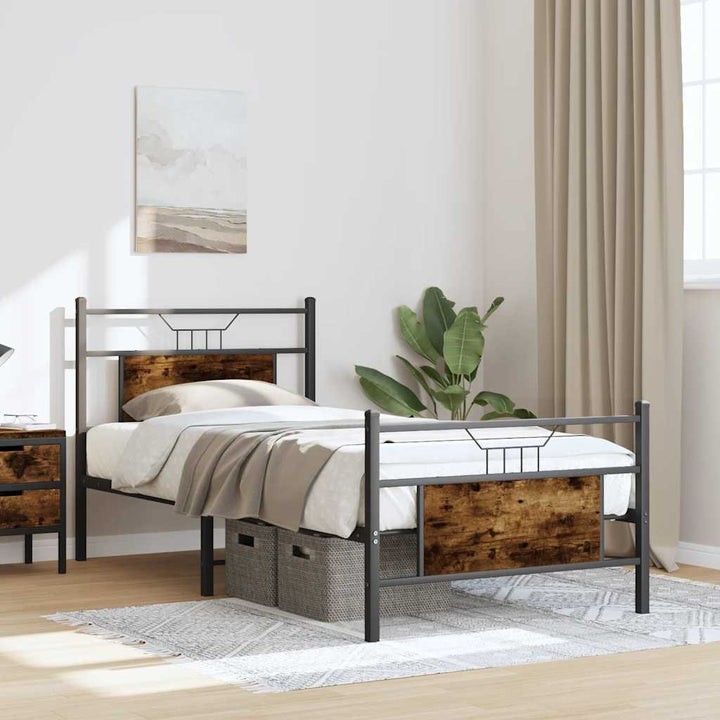 sengeramme 80x200 cm uden madras konstrueret træ røget eg