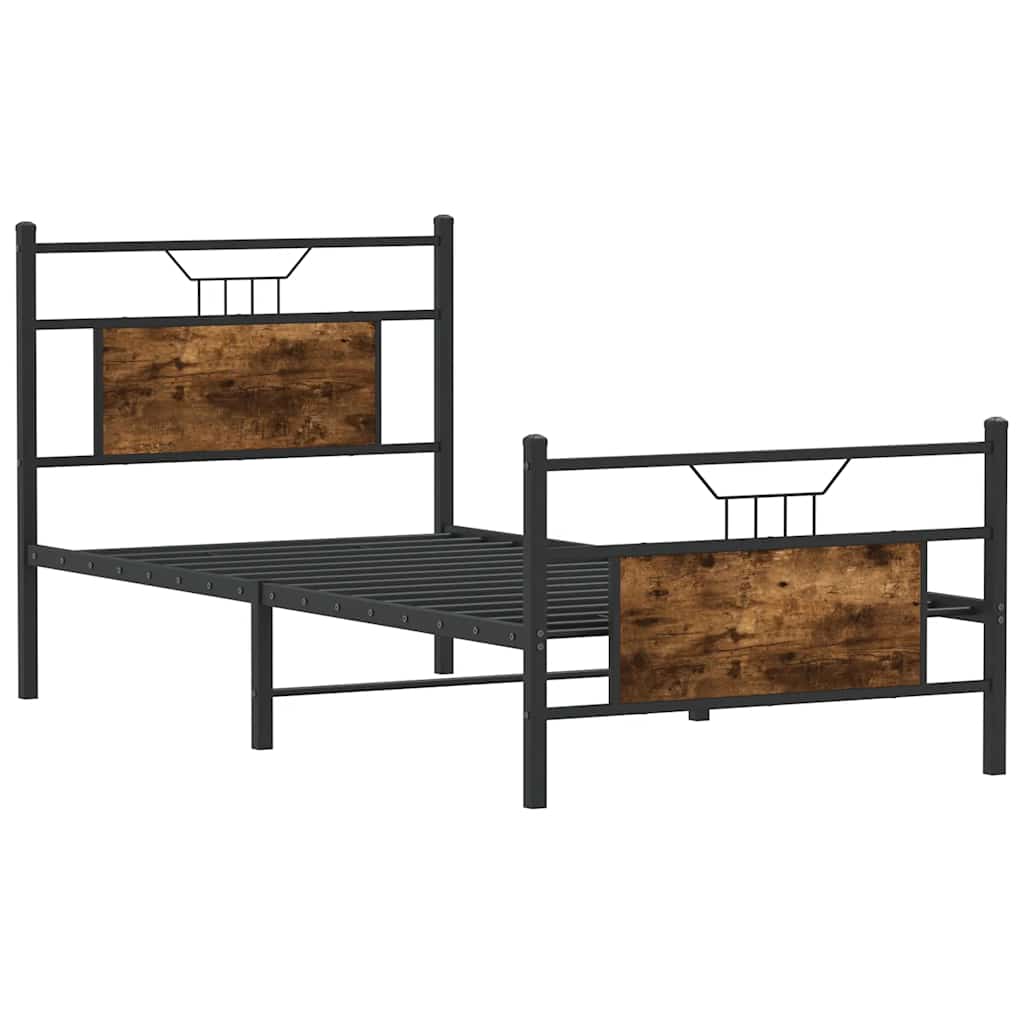 sengeramme 80x200 cm uden madras konstrueret træ røget eg