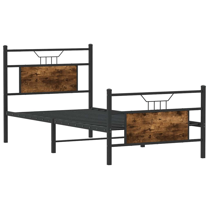 sengeramme 90x190 cm uden madras konstrueret træ røget eg