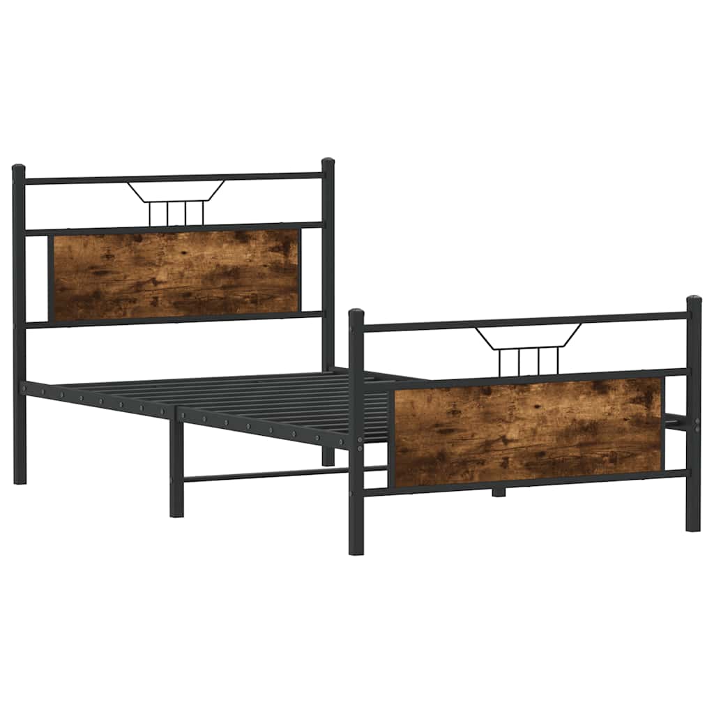 sengeramme 100x200 cm uden madras konstrueret træ røget eg