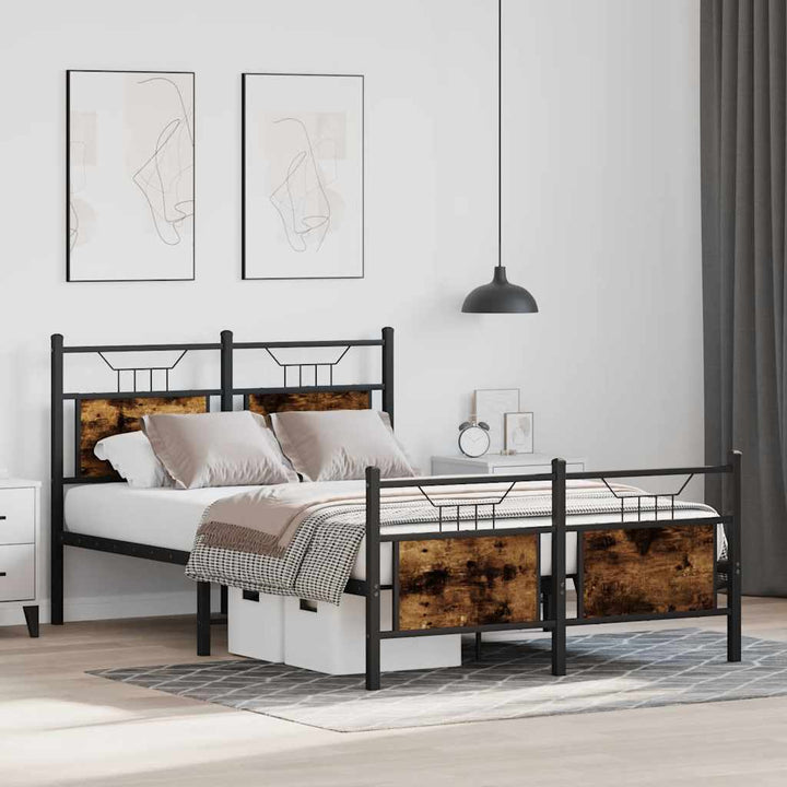 sengeramme 120x200 cm uden madras konstrueret træ røget eg