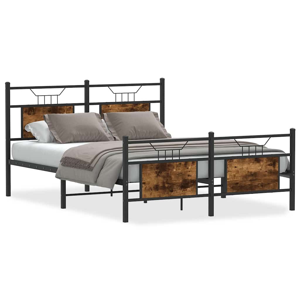 sengeramme 140x190 cm uden madras konstrueret træ røget eg
