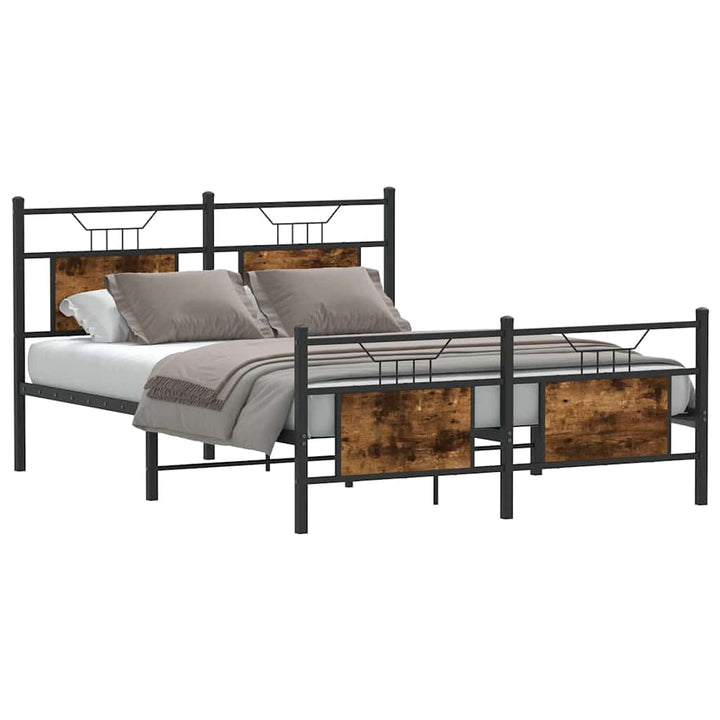 sengeramme 150x200 cm uden madras konstrueret træ røget eg