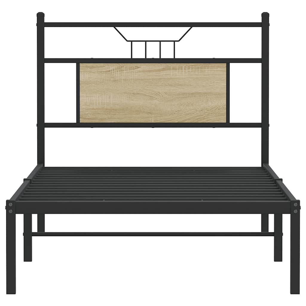 sengeramme 75x190 cm uden madras konstrueret træ sonoma-eg