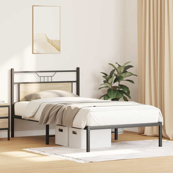sengeramme uden madras 107x203 cm konstrueret træ sonoma-eg