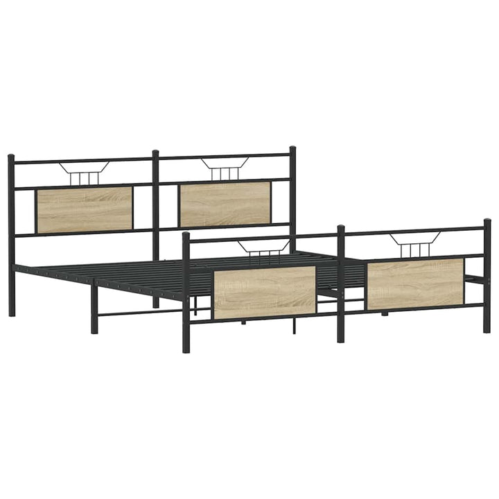sengeramme 140x200 cm uden madras konstrueret træ sonoma-eg