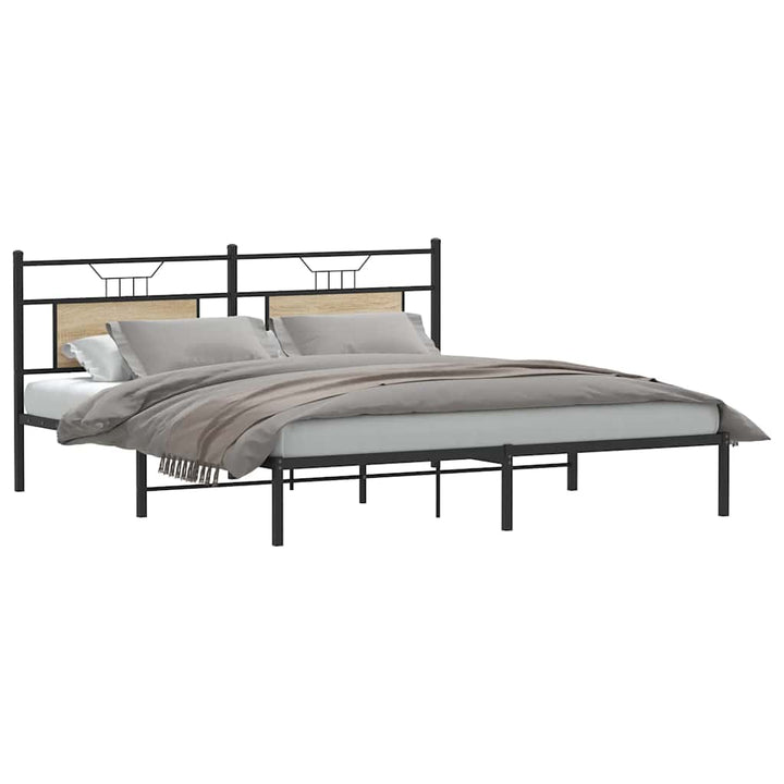 sengeramme uden madras 183x203 cm konstrueret træ sonoma-eg
